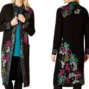 J. Jill Black Floral Cardigan